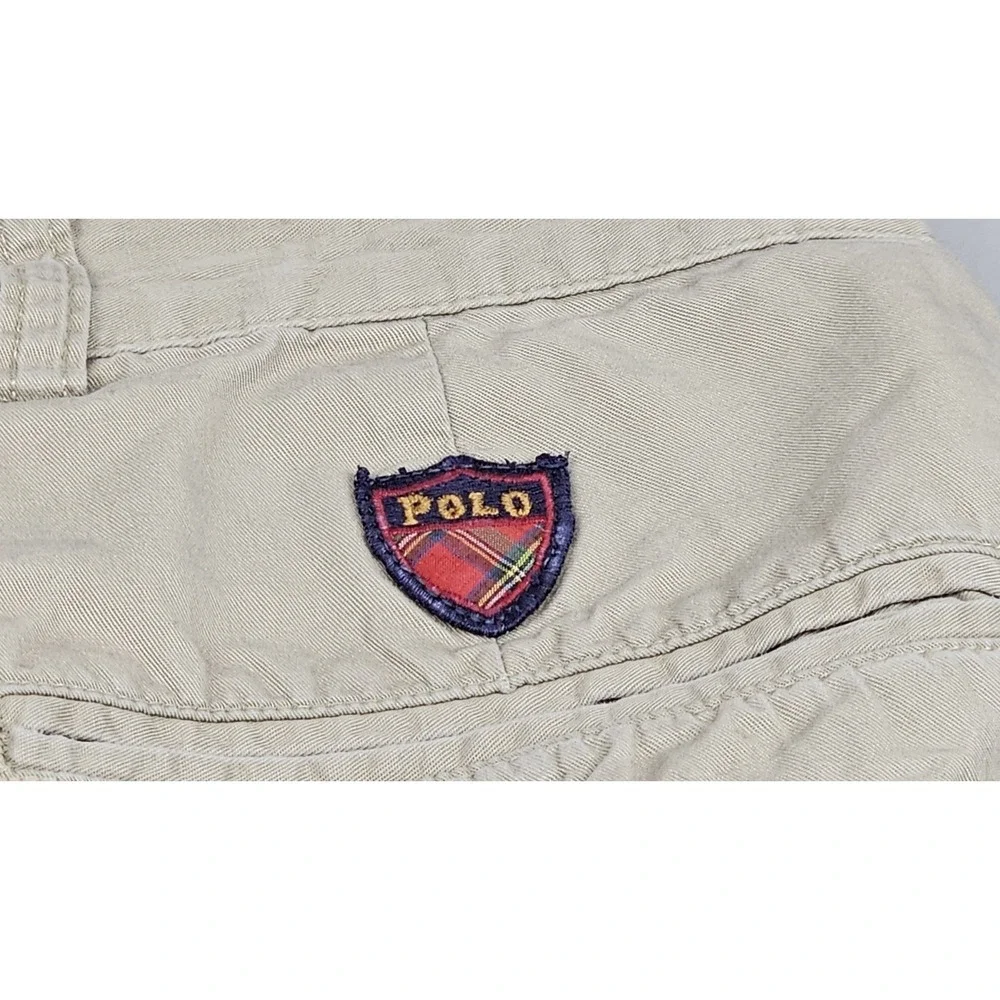 Vintage Polo Golf Ralph Lauren Short Mens 42 Pleated Fairway Khaki Chino Shield